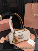 Bolsa Miu Miu - Beau em canvas e couro