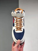 Nike Air Force 1 Mid Beige Dark Blue