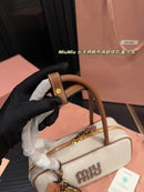 Bolsa Miu Miu - Beau em canvas e couro