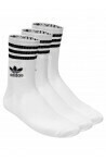 KIT DE MEIA ADIDAS CANO MEDIO 3 PARES - BRANCO