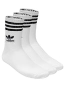 KIT DE MEIA ADIDAS CANO MEDIO 3 PARES - BRANCO